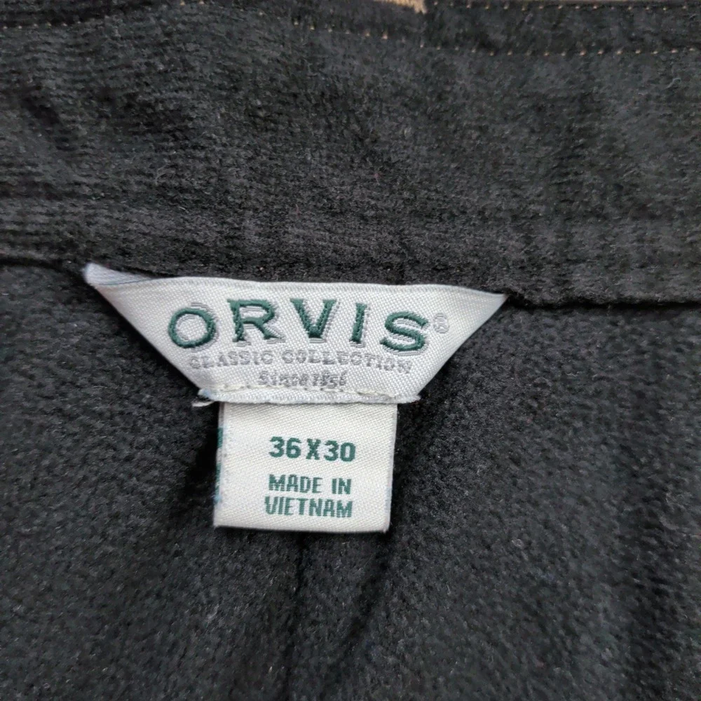 Orvis Fleece Lined Pants Mens 36x30 Tan Khaki Nylon Stretch Hiking Outdoor